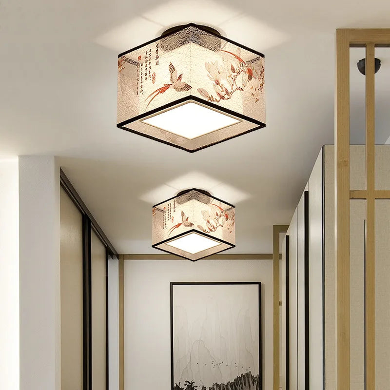 Plafonnier style chinois pour hôtel villa hall d'entrée et balcon Raphaël Équinoxe en Aluminium - Caractère & Élégance dans le Décor