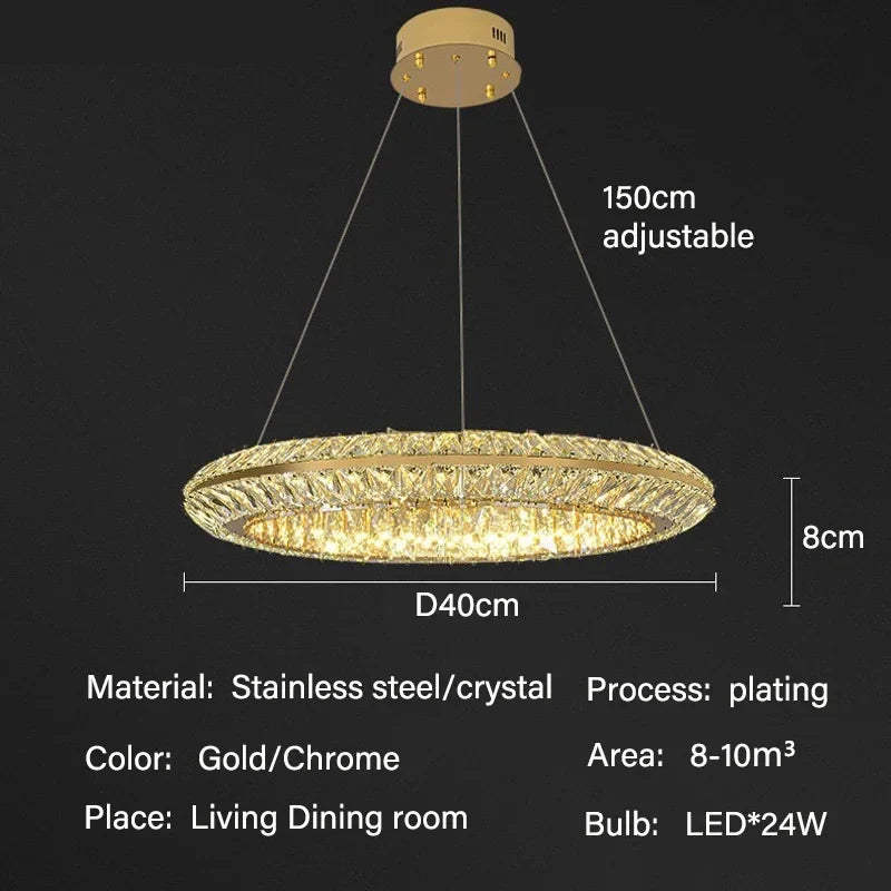 Lustre — De luxe en cristal LED pour hôtel et bar
