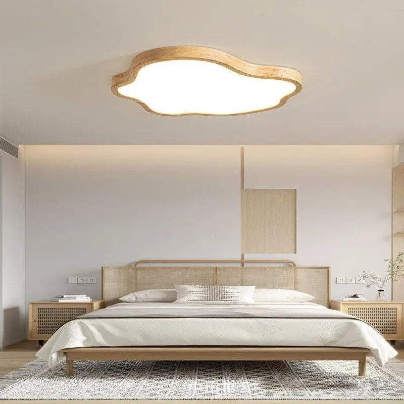 Plafonnier — LED nordique en bois forme nuage éclairage décoratif moderne