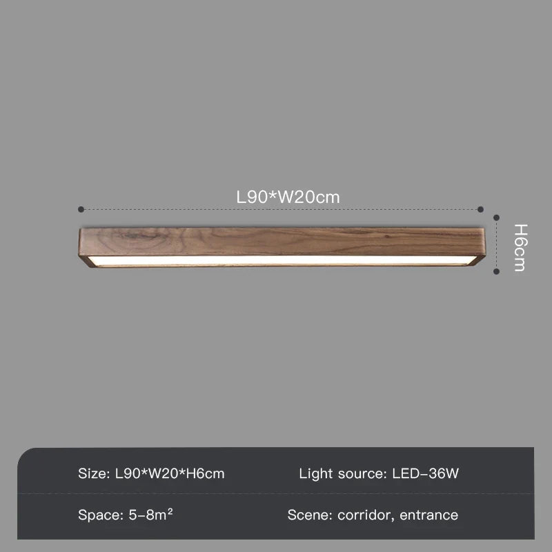 Plafonnier — Carré à LED moderne en bois pour intérieur