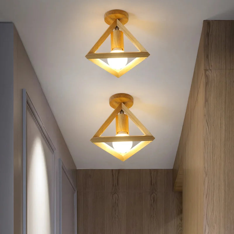 Plafonnier — En bois nordique pour couloir entrée balcon couloir vestiaire Illuminaire 3 température de couleur en bois LED allée lumière