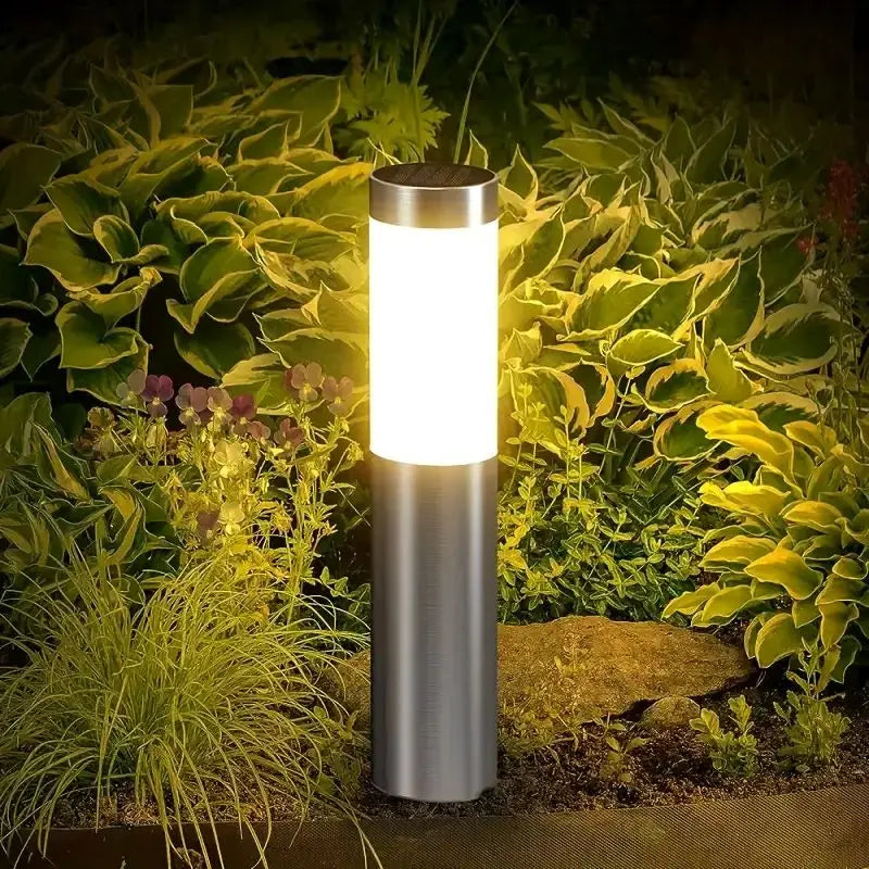Borne solaire en acier inoxydable pour jardin et allée, IP65 – Stéliane