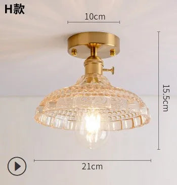 Plafonnier — Moderne japonais en verre sculpté rétro élégant