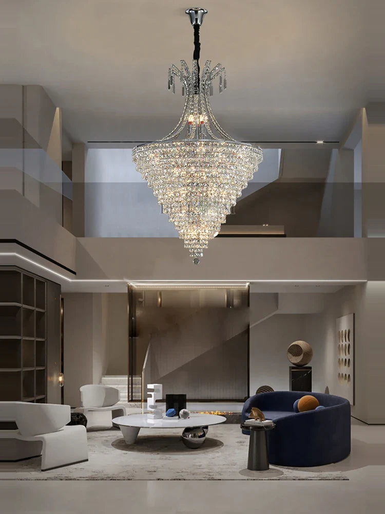Lustre — En cristal chrome pour éclairage intérieur élégant