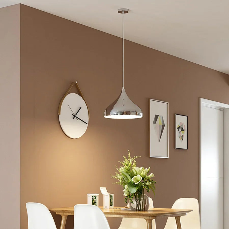 Suspension — Plaqué nordique argent Globe boule miroir lampes suspendues E27 fer lampe suspendue de luxe en laiton argenté Art cuisine hôtel suspension lampe