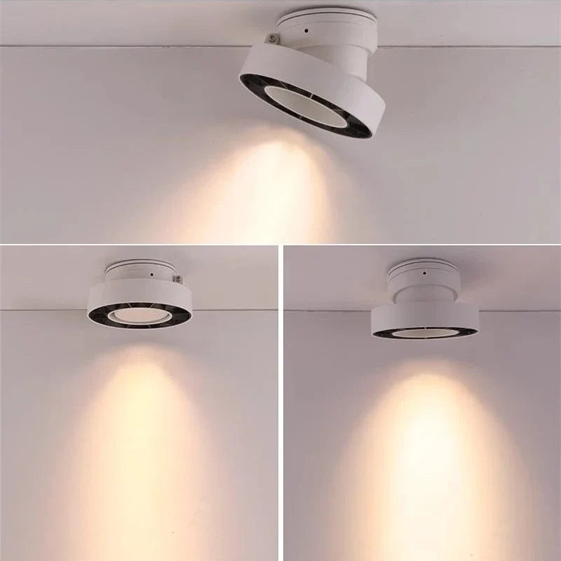Plafonnier spot anneau led anti-éblouissement monté sur surface pliable Nora Tempo en Anneau - Une Silhouette Tout en Rondeur