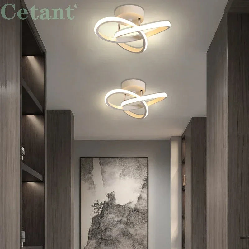 Plafonnier — LED moderne ligne lampes allée escalier couloir balcon vestiaire entrée hôtel couloir décor à la maison LED éclairage Lustre