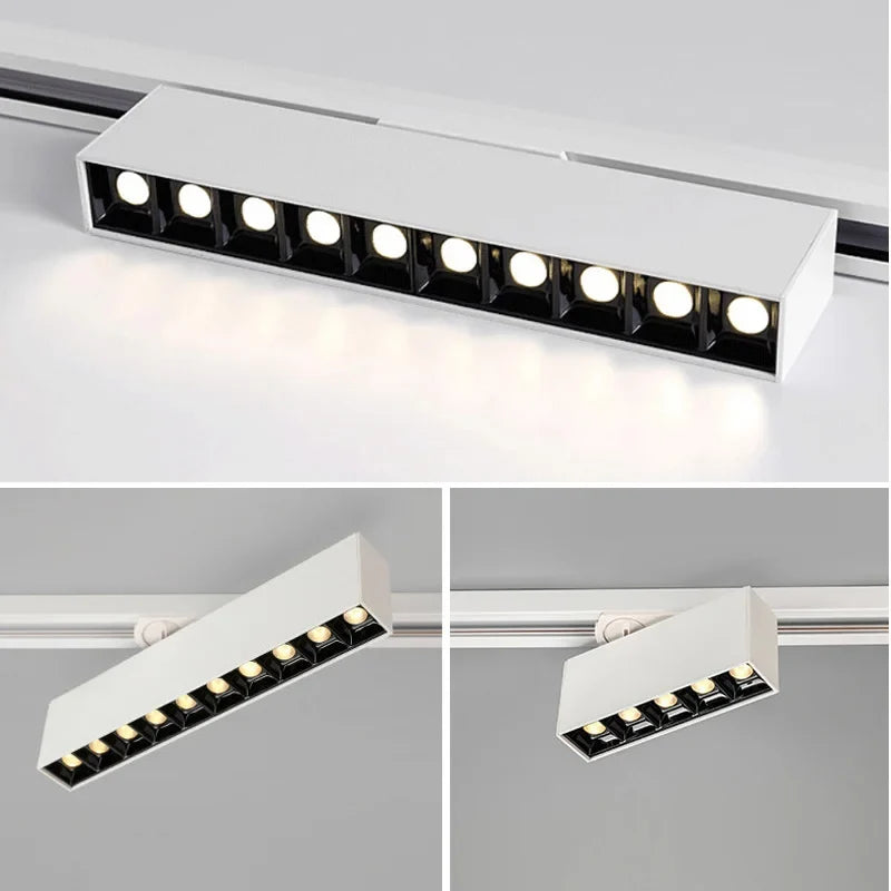 Plafonnier cree led rail éclairage pour magasins et intérieurs modernes Béryl Onde en Aluminium - Caractère & Élégance dans le Décor