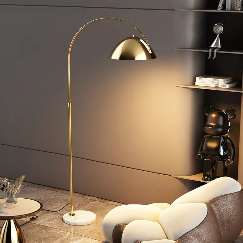 Lampadaire arc en métal chromé moderne minimaliste – Lioris Orée