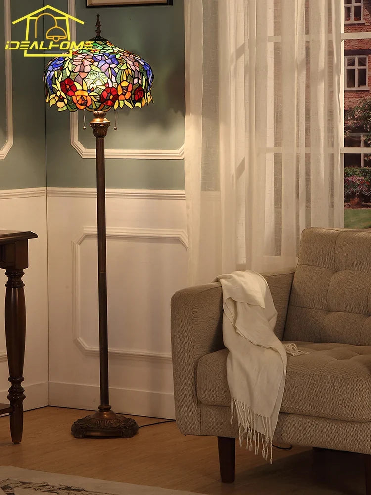 Lampadaire — Vintage rétro tiffany LED pour décoration intérieure ambiance
