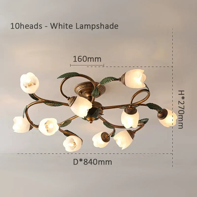 Plafonnier — LED blanc fleur campagne française déco intérieur Villa salon couloir style américain