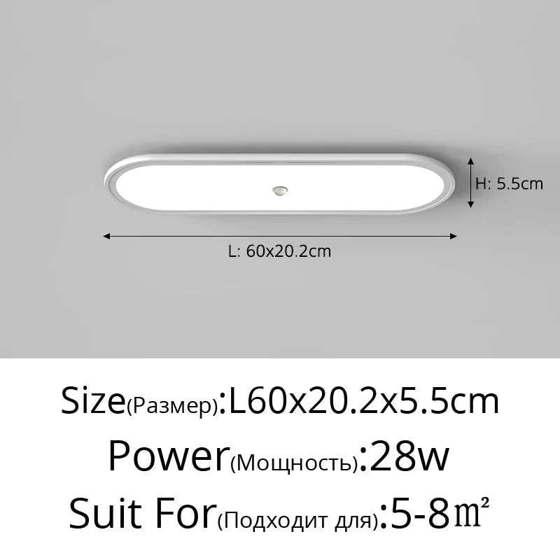 Plafonnier led ultra-mince avec capteur de corps humain Melchior Versant en Aluminium - Lignes Dessinées & Décor Raffiné