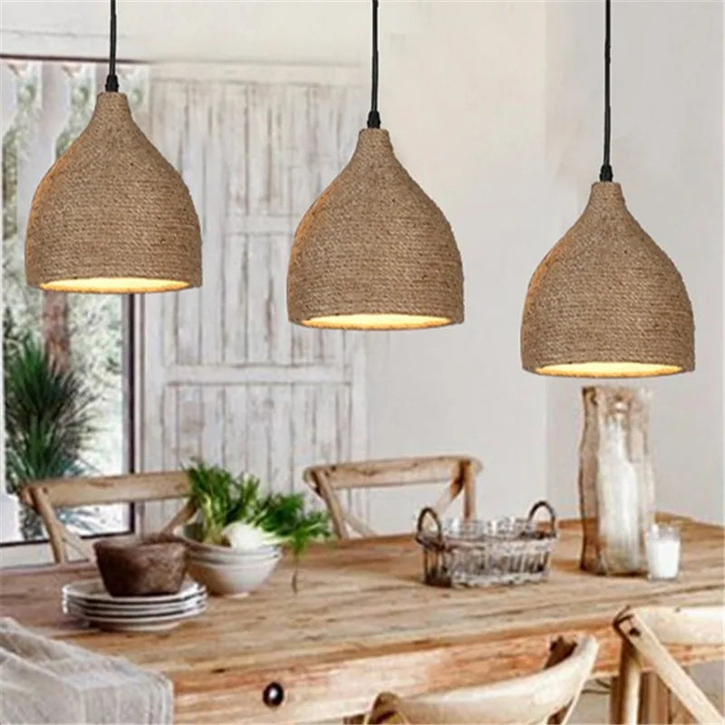 Suspension Vintage Victoire Rivage en Corde de Chanvre