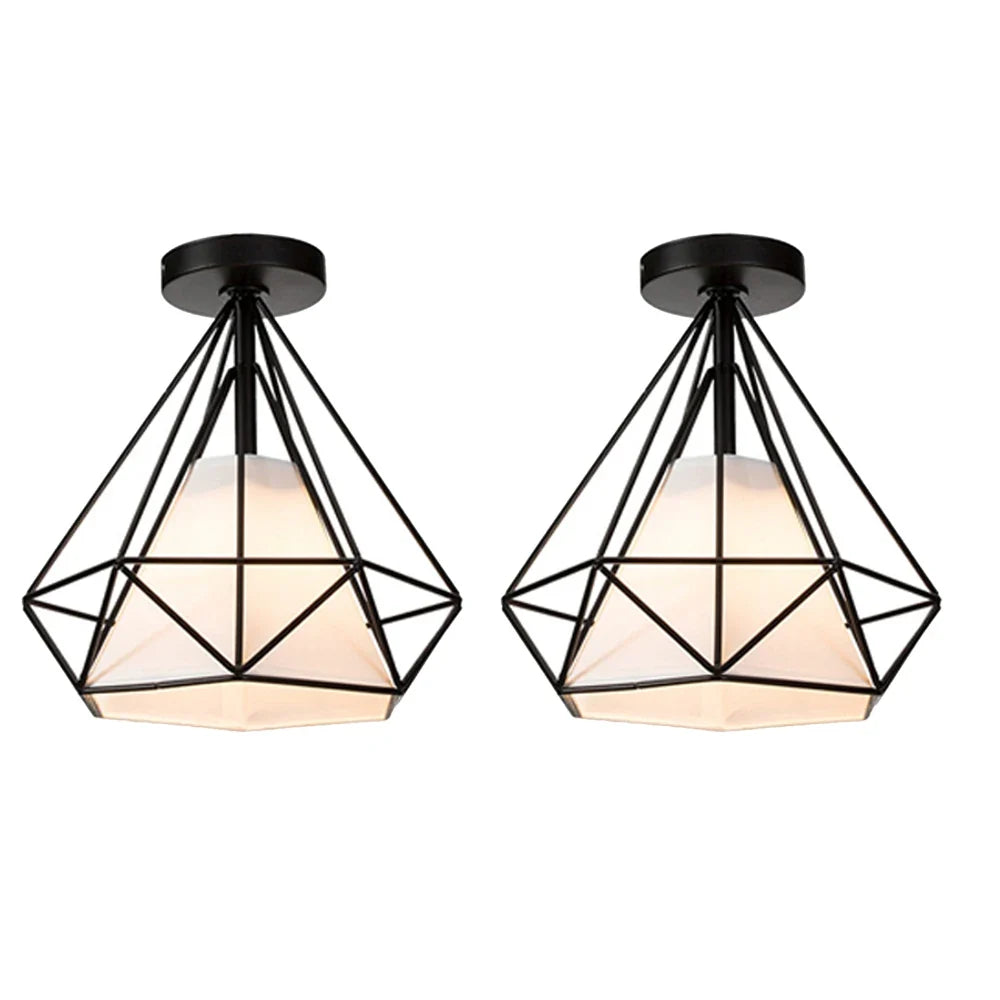 Plafonnier — Industriel rétro LED cage métal vintage luminaire