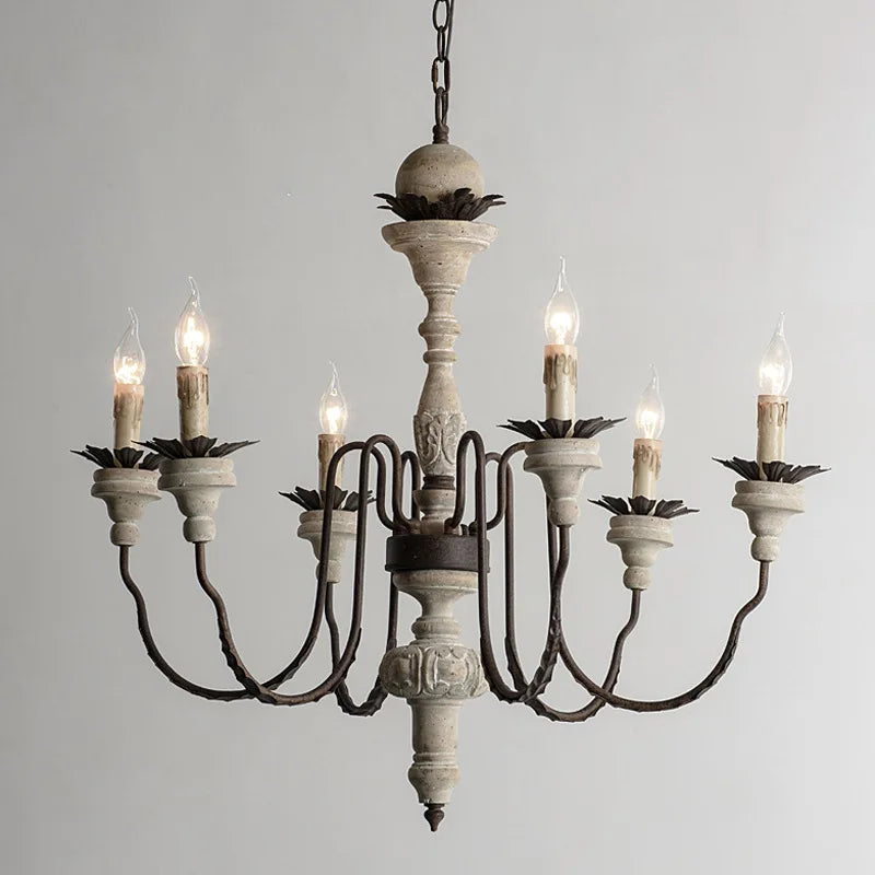 Lustre — Rétro artisanal en bois massif luminaire décoratif suspendu