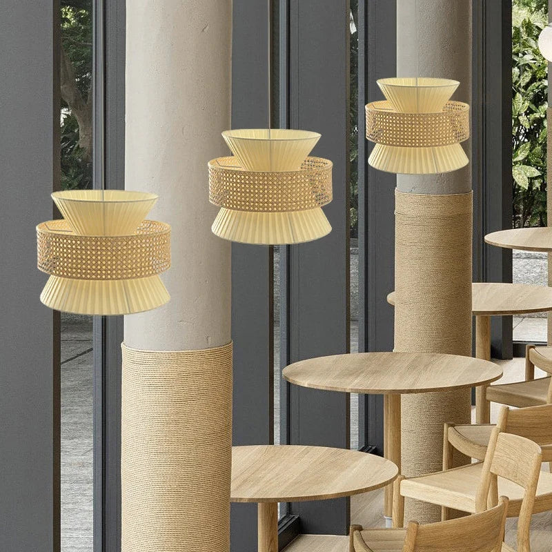Lampe en rotin japonais Wabi Sabi