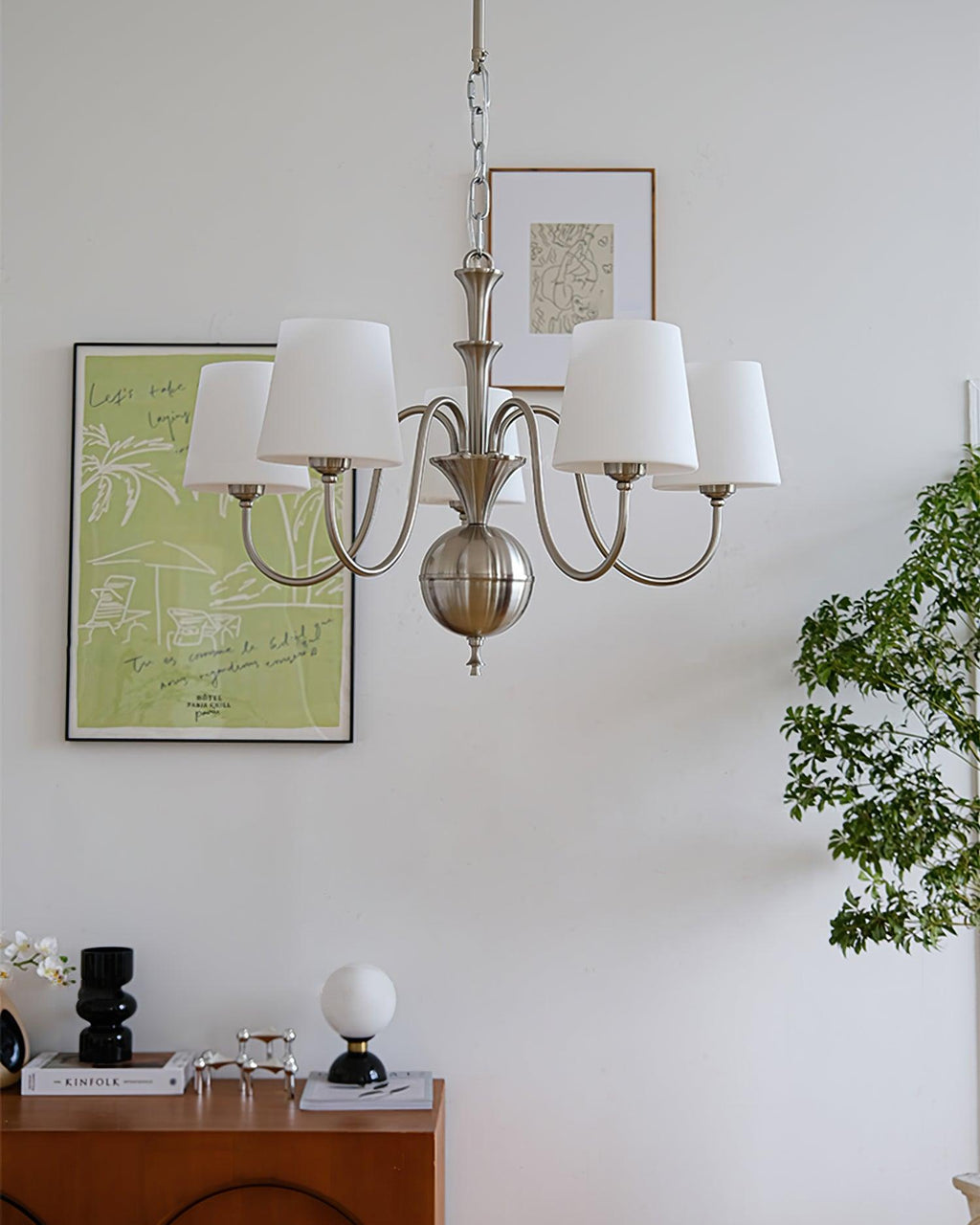 Olmiris Chandelier Nickel Élégant - Neutralighting