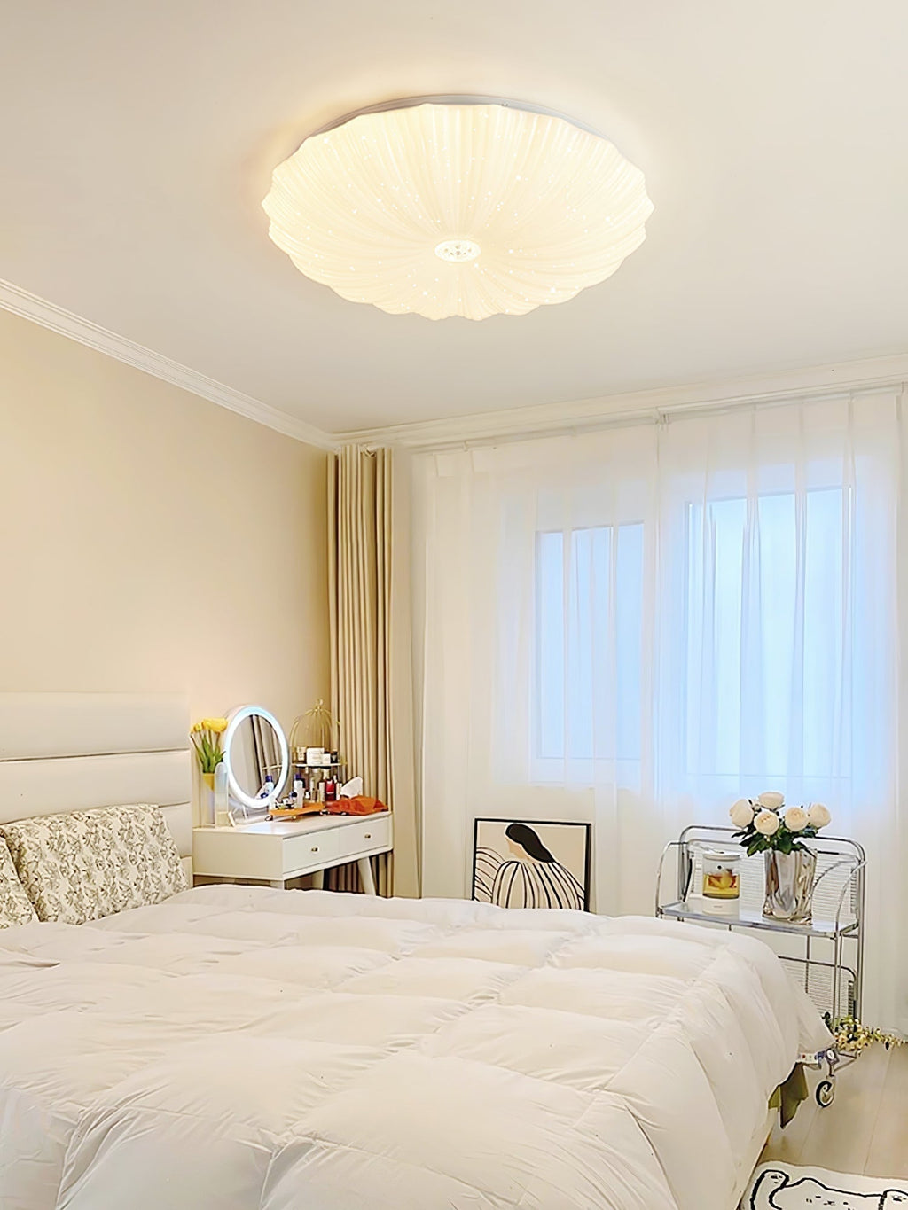 Coloria Lampe de Plafond Ronde Art Nordique Coquillage - Neutralighting