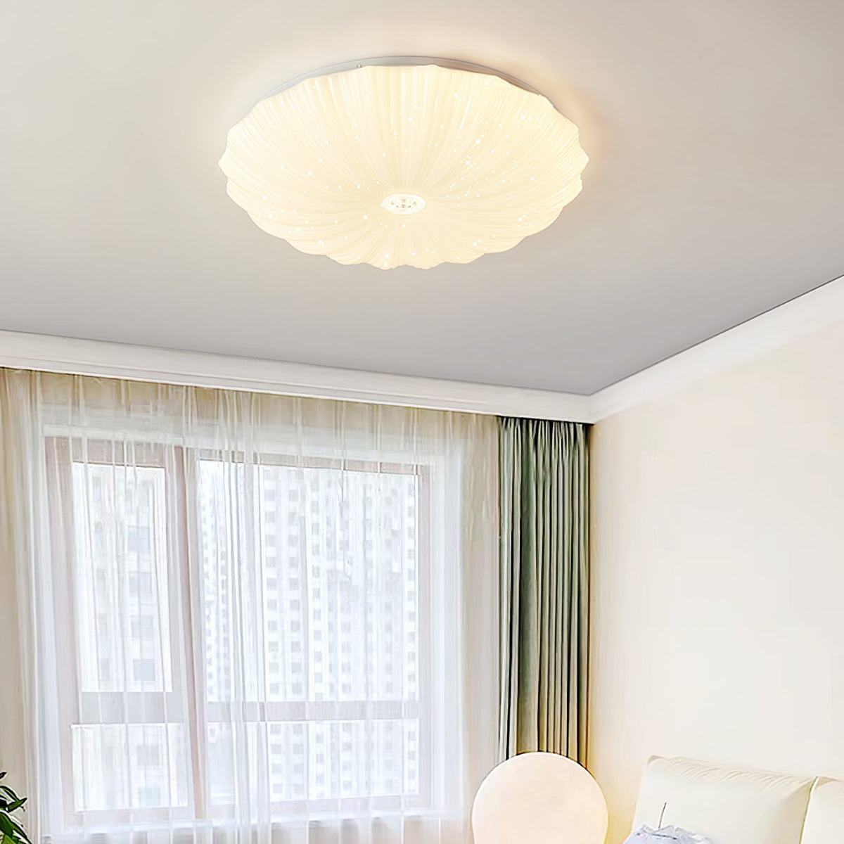 Coloria Lampe de Plafond Ronde Art Nordique Coquillage - Neutralighting