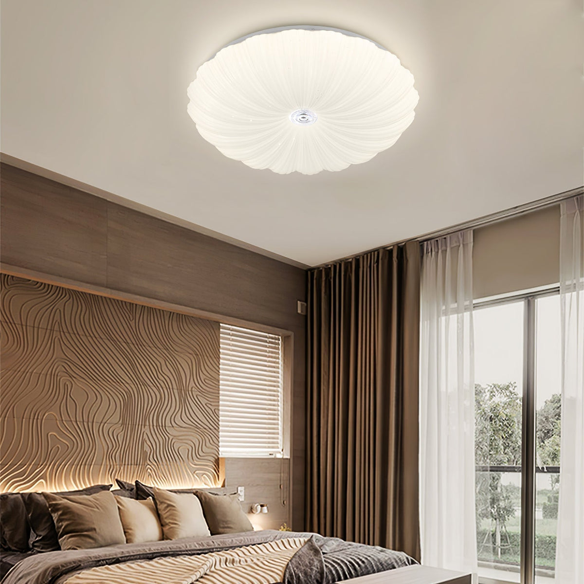 Coloria Lampe de Plafond Ronde Art Nordique Coquillage - Neutralighting