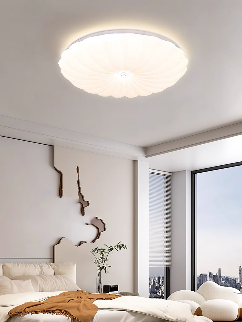 Coloria Lampe de Plafond Ronde Art Nordique Coquillage - Neutralighting