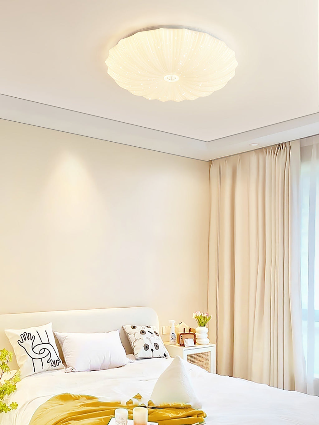 Coloria Lampe de Plafond Ronde Art Nordique Coquillage - Neutralighting