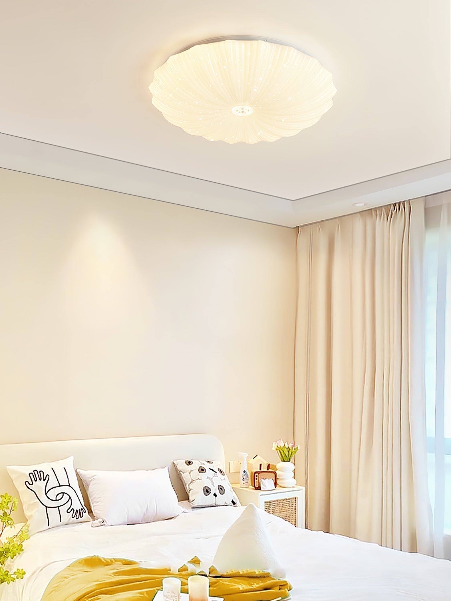 Coloria Lampe de Plafond Ronde Art Nordique Coquillage - Neutralighting