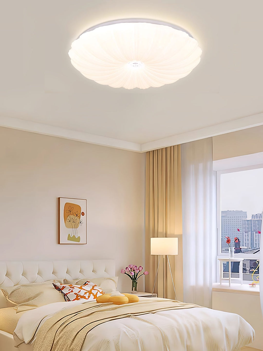 Coloria Lampe de Plafond Ronde Art Nordique Coquillage - Neutralighting