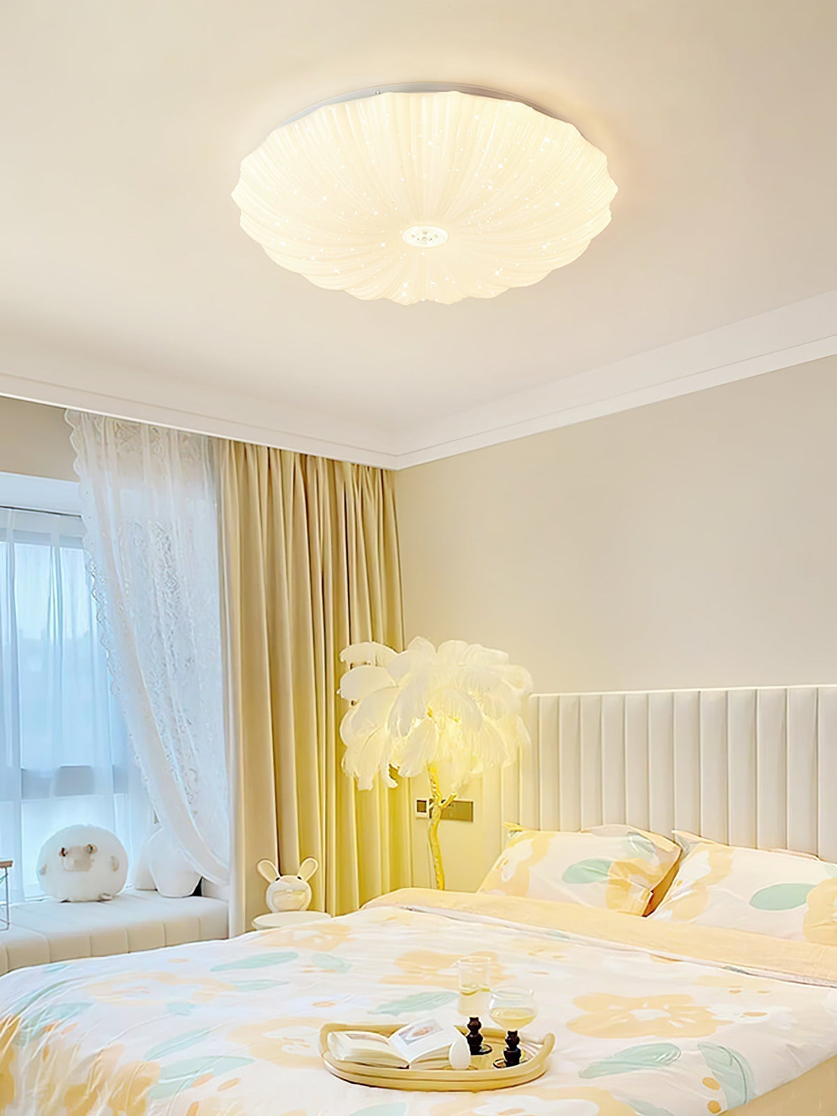 Coloria Lampe de Plafond Ronde Art Nordique Coquillage - Neutralighting