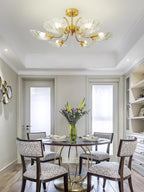 Lumara Chandelier en Verre Pétale et Laiton - Neutralighting