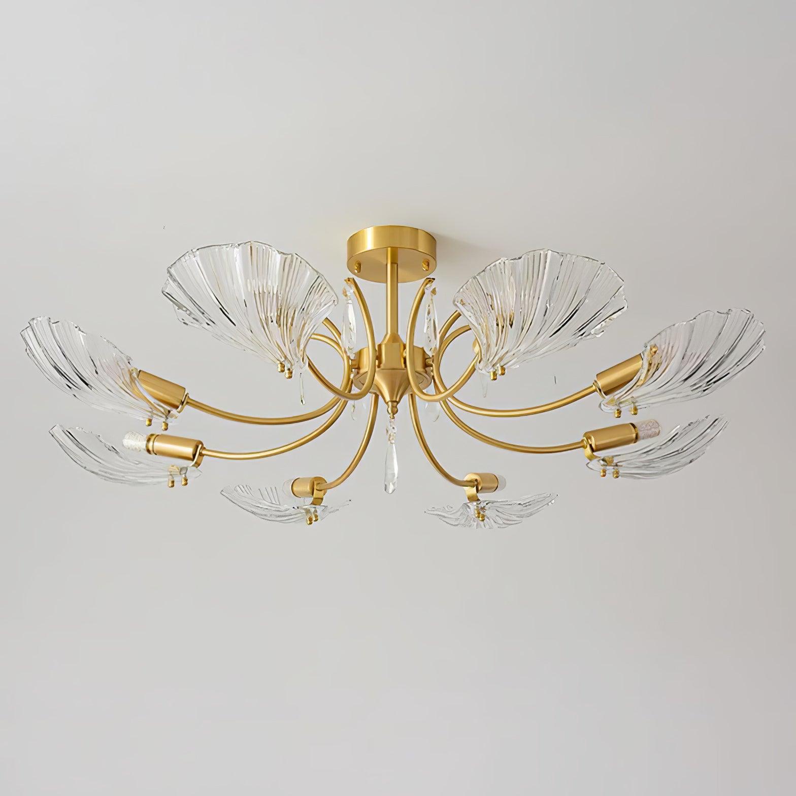 Lumara Chandelier en Verre Pétale et Laiton - Neutralighting