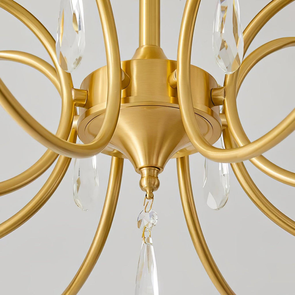 Lumara Chandelier en Verre Pétale et Laiton - Neutralighting