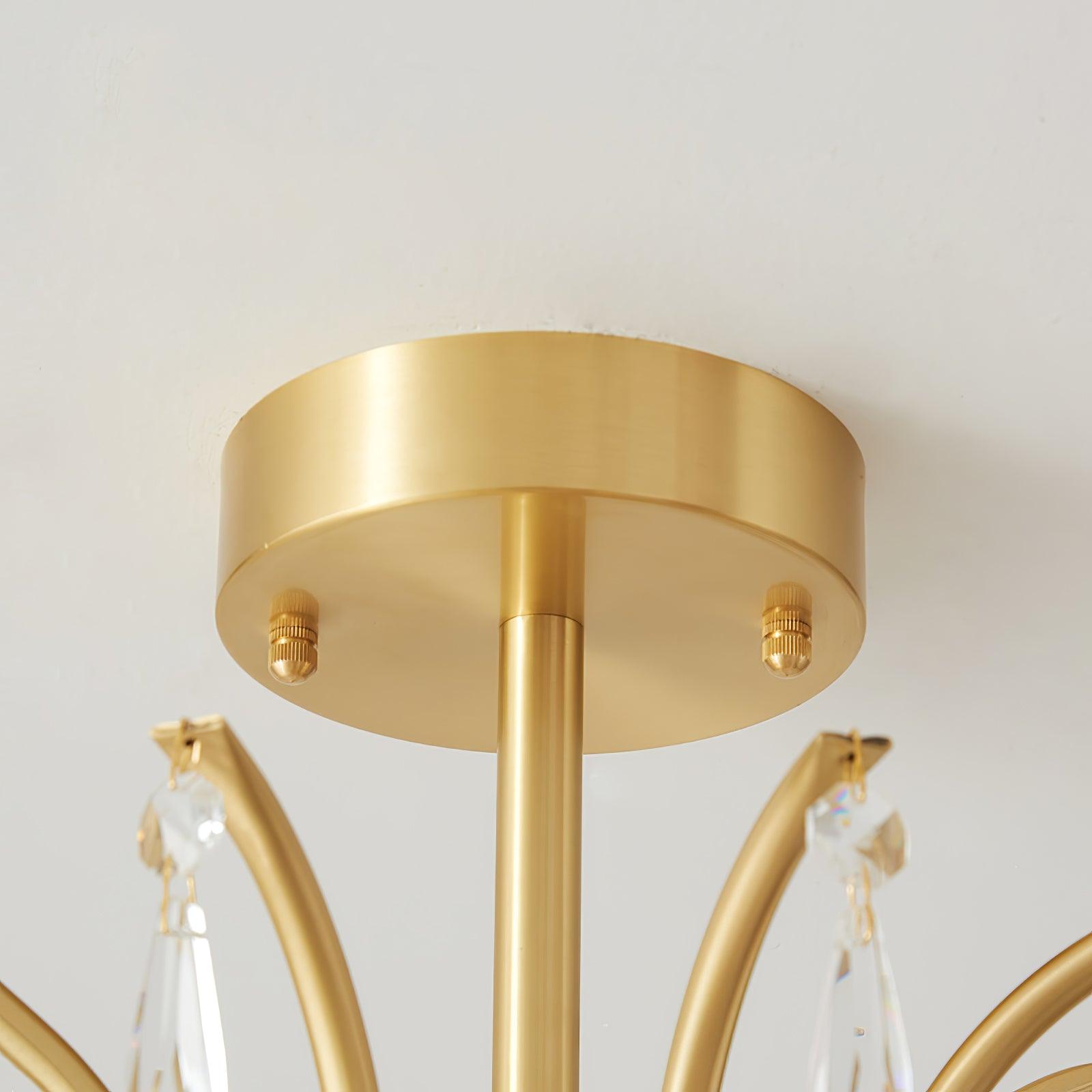Lumara Chandelier en Verre Pétale et Laiton - Neutralighting
