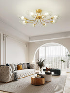 Lumara Chandelier en Verre Pétale et Laiton - Neutralighting