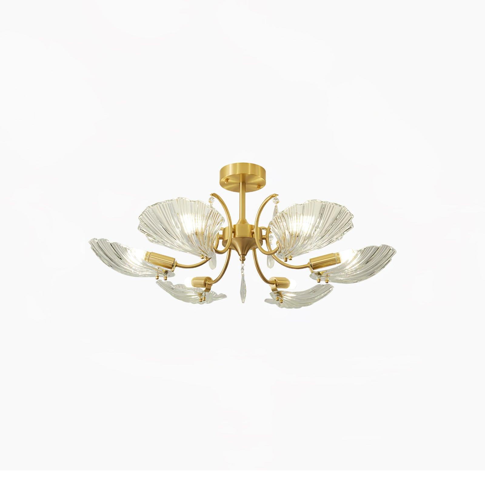Lumara Chandelier en Verre Pétale et Laiton - Neutralighting