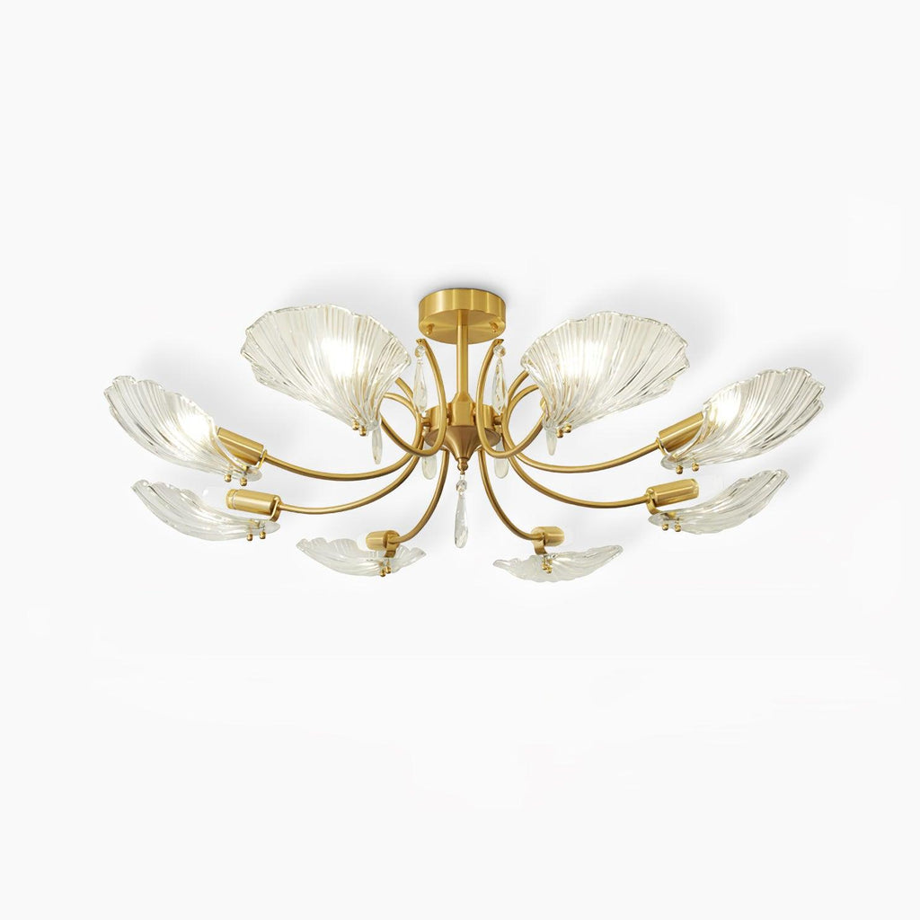 Lumara Chandelier en Verre Pétale et Laiton - Neutralighting