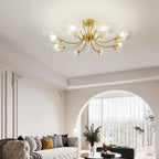 Lumara Chandelier en Verre Pétale et Laiton - Neutralighting