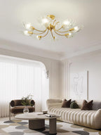Lumara Chandelier en Verre Pétale et Laiton - Neutralighting
