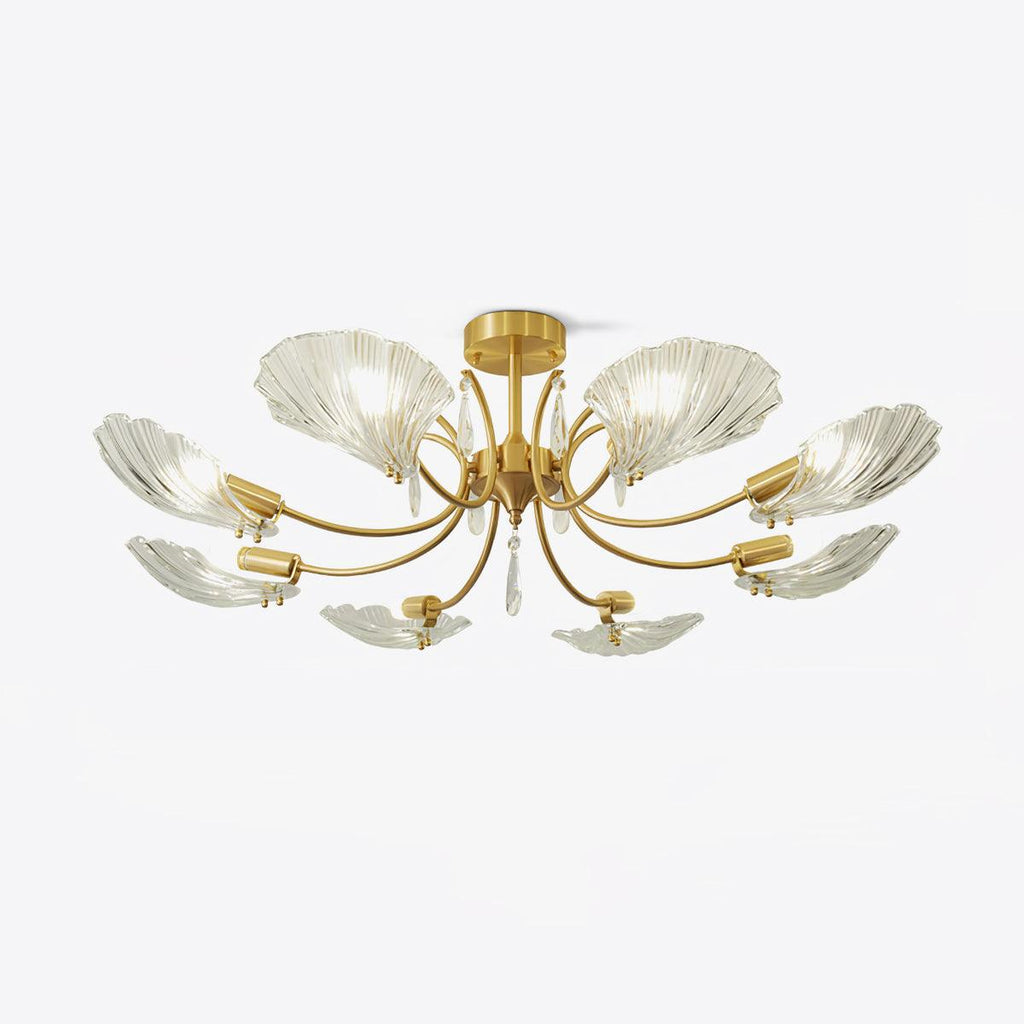 Lumara Chandelier en Verre Pétale et Laiton - Neutralighting