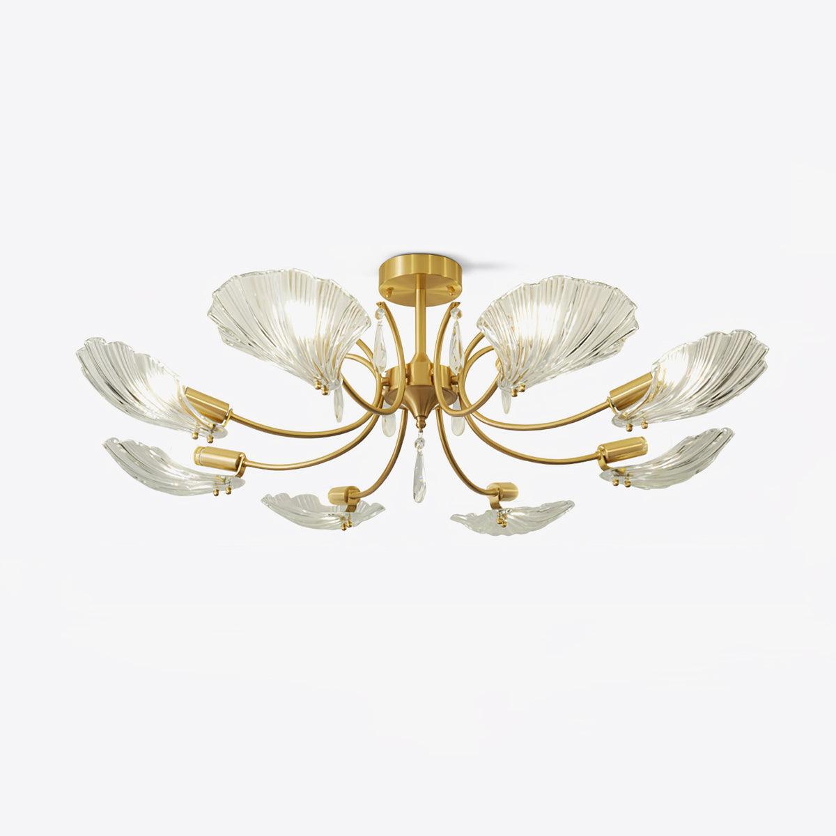 Lumara Chandelier en Verre Pétale et Laiton - Neutralighting
