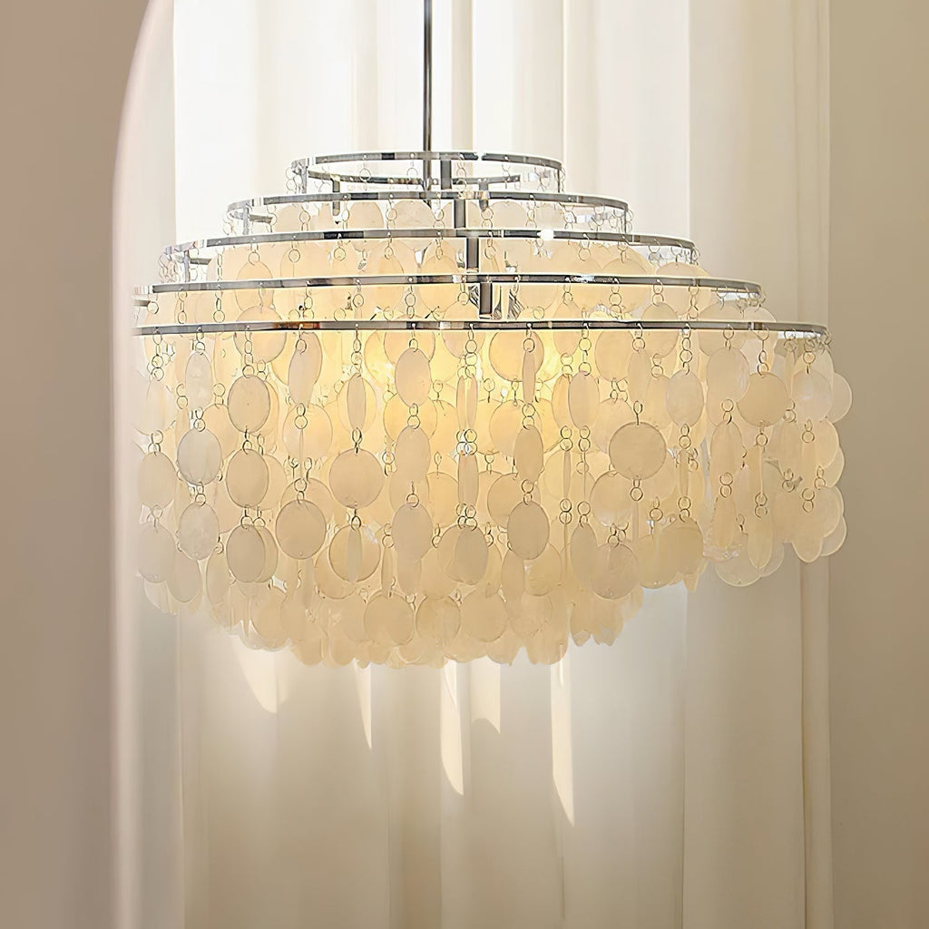 Lustra Suspension Lampe Anneau Rond en Coquillage - Neutralighting
