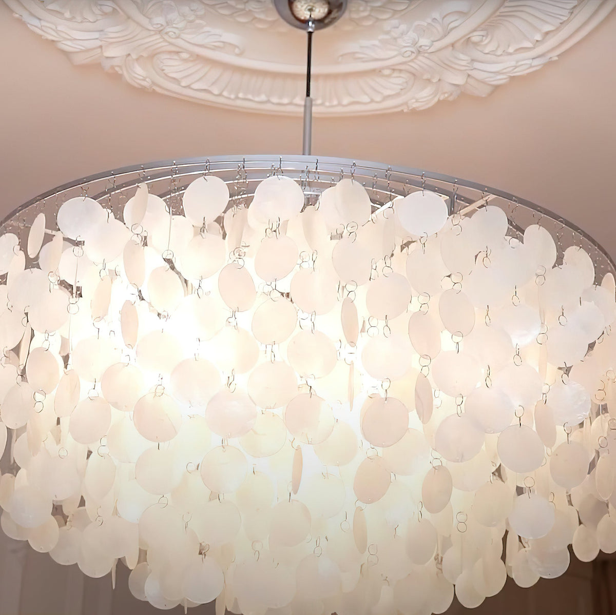 Lustra Suspension Lampe Anneau Rond en Coquillage - Neutralighting