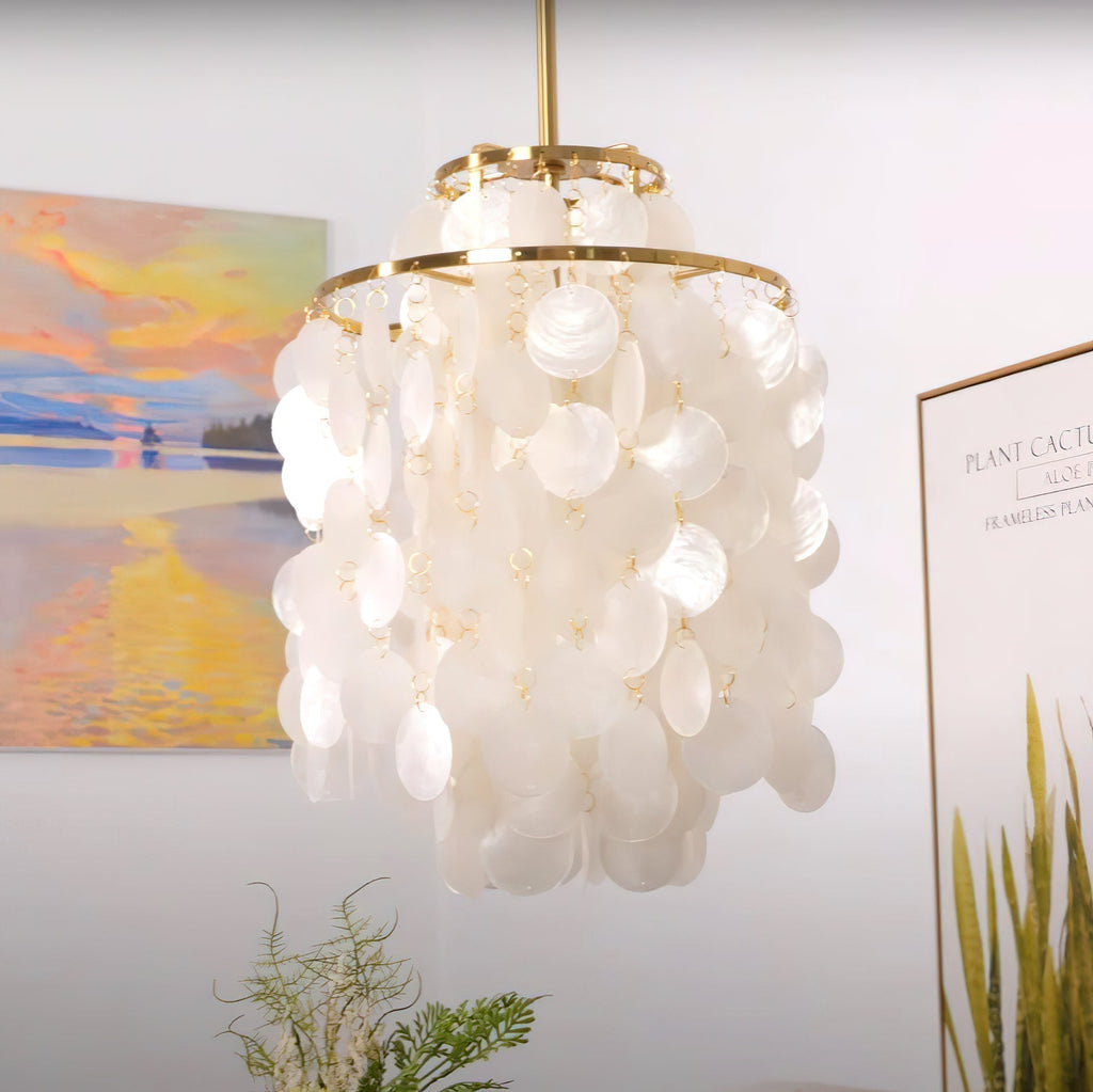 Lustra Suspension Lampe Anneau Rond en Coquillage - Neutralighting