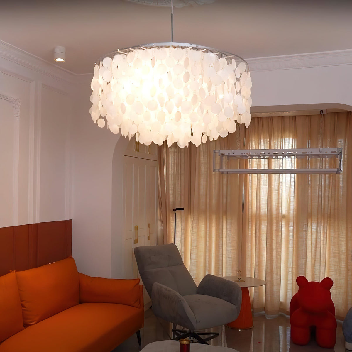 Lustra Suspension Lampe Anneau Rond en Coquillage - Neutralighting