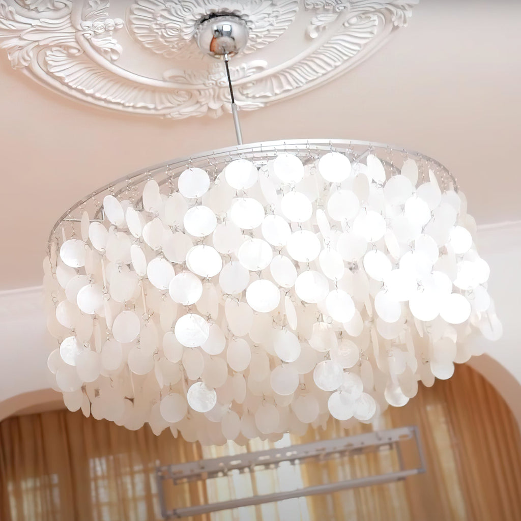 Lustra Suspension Lampe Anneau Rond en Coquillage - Neutralighting