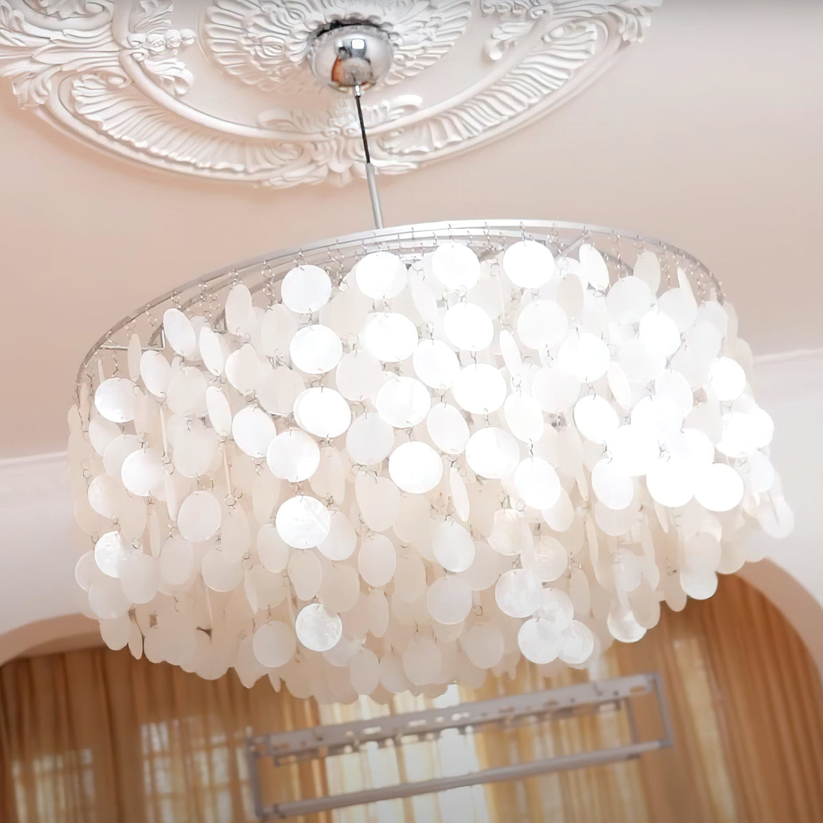 Lustra Suspension Lampe Anneau Rond en Coquillage - Neutralighting