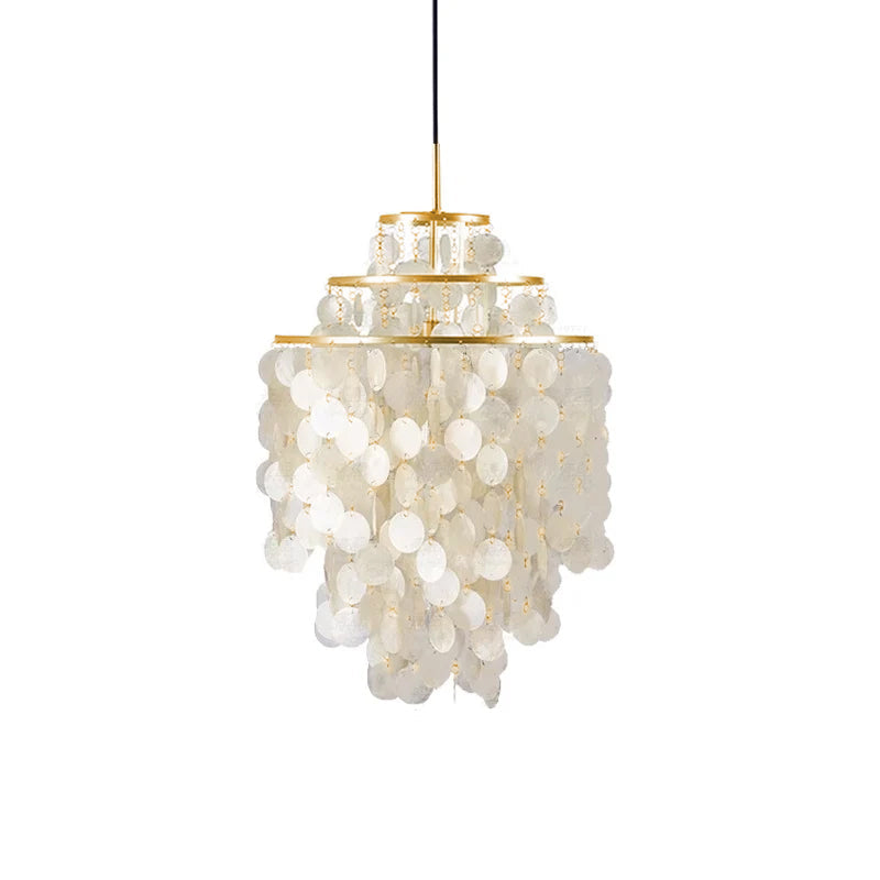 Lustra Suspension Lampe Anneau Rond en Coquillage - Neutralighting