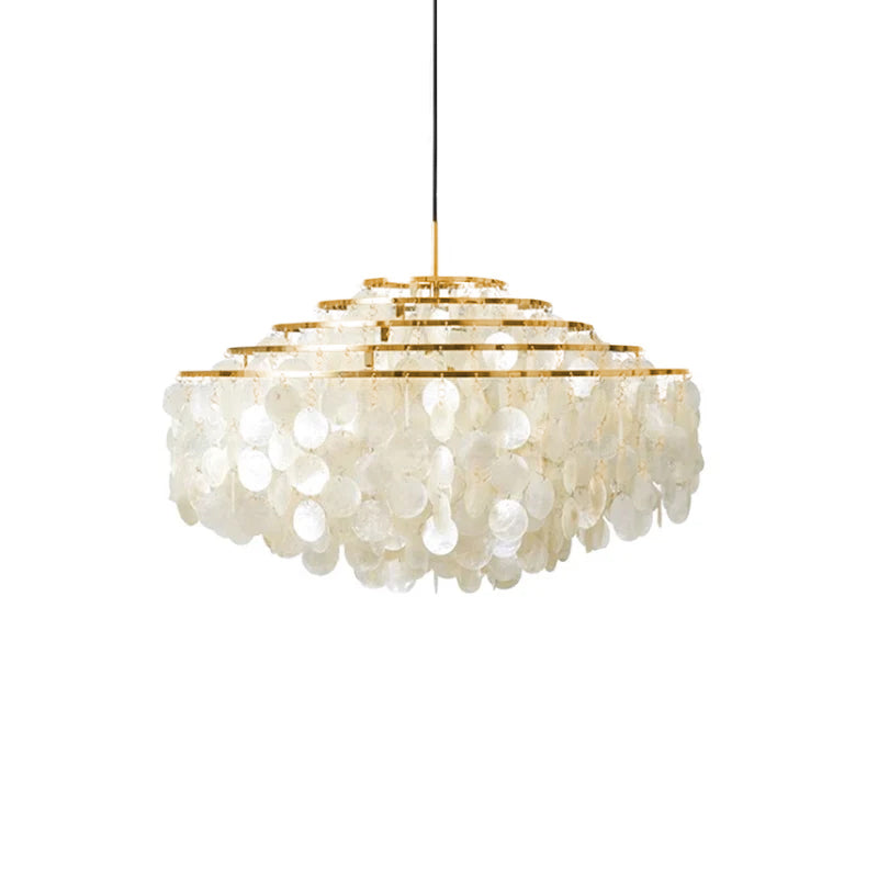 Lustra Suspension Lampe Anneau Rond en Coquillage - Neutralighting