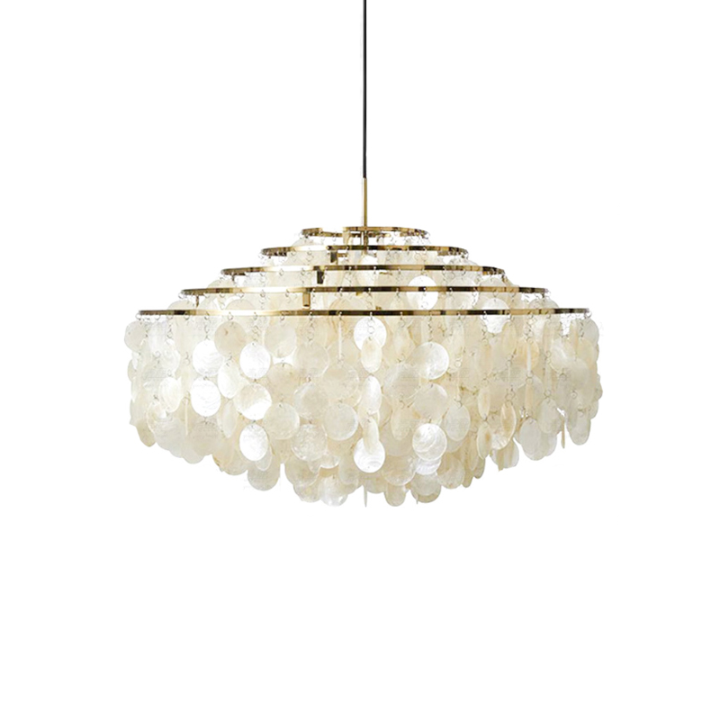 Lustra Suspension Lampe Anneau Rond en Coquillage - Neutralighting