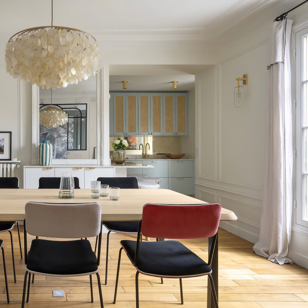 Lustra Suspension Lampe Anneau Rond en Coquillage - Neutralighting